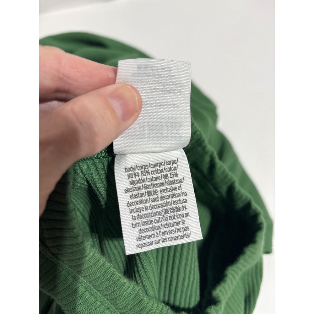 Victoria's‎ Secret PINK Ribbed Racerback Midi Dress Green Slit XS - Picture 8 of 10